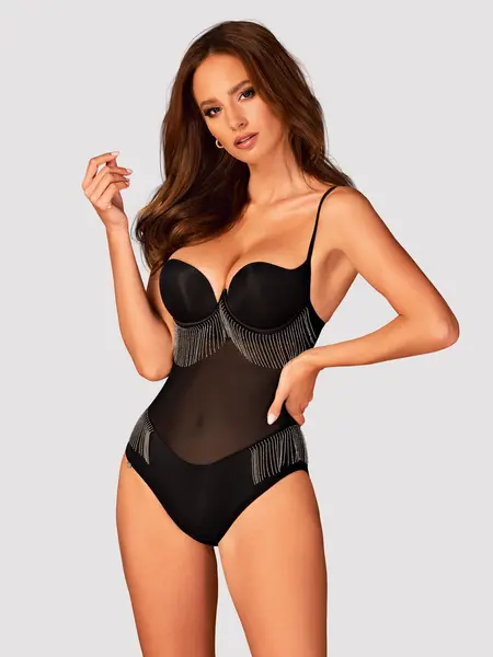 XL/2XL - Body inedit cu super push-up Milladis Negru