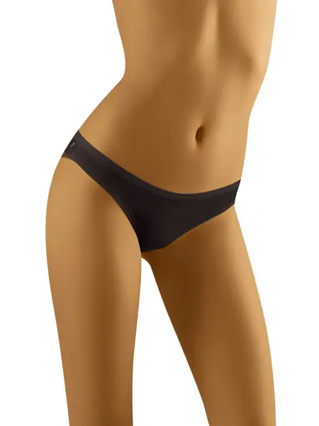 XL - Chilot brazilian din bumbac cu dantela Flossy Negru