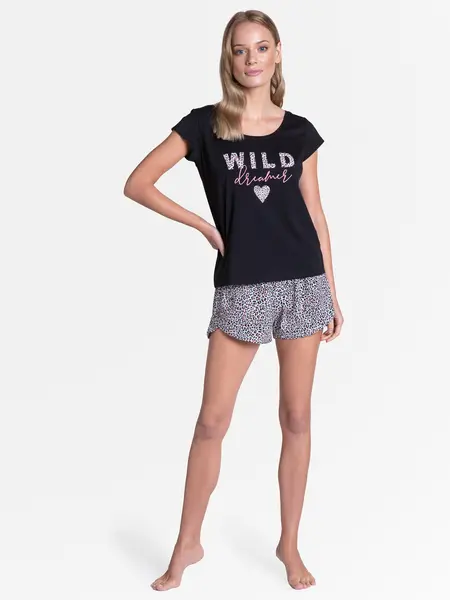XL - Set compus din top si pantaloni scurti Tiger Negru
