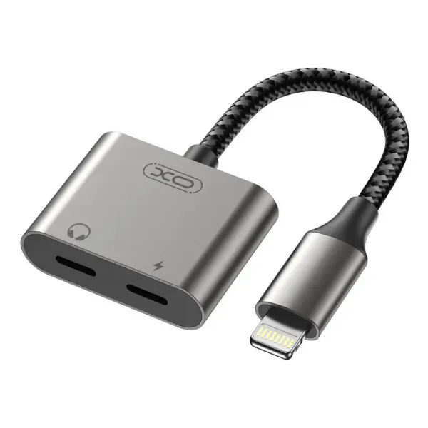 XO Design Adaptor Audio Lightning - 2 x Lightning XO Design NB-R258A, Gri