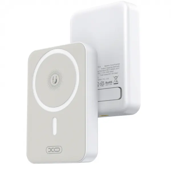 XO Design Baterie Externa Wireless XO Design PR231, 10000mAh, 20W, PD + FQI, 1 x QI - 1 x USB-C, Alba