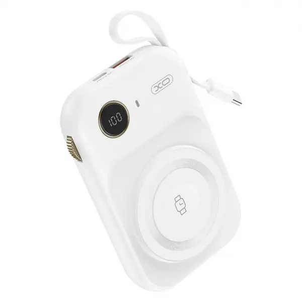 XO Design Baterie Externa Wireless XO Design PR270, 10000mAh, 22.5W, QC + PD + QI, 1 x QI - 1 x USB-A - 1 x USB-C, Alba