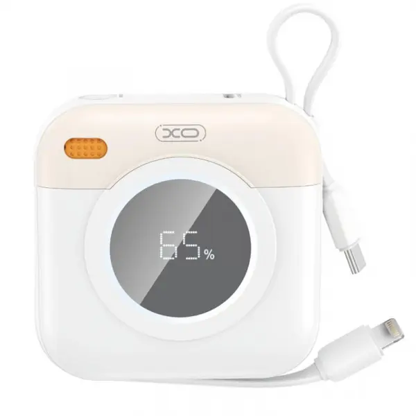 XO Design Baterie Externa XO Design PR258, 10000mAh, 20W, QC + PD, 1 x Lightning - 1 x USB-C, Bej