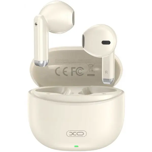 XO Design Casti XO X33, Bluetooth 5.3, TWS, 250 mAh, Autonomie 16 ore, confortabile, bej