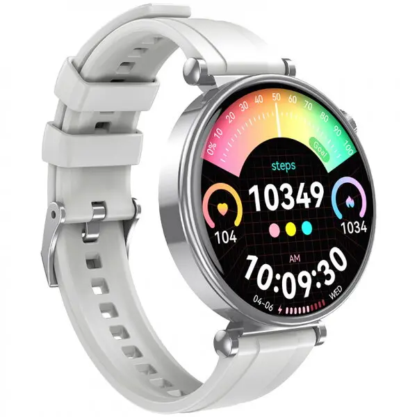 XO Design Smartwatch XO Design GT4 Mini, Ecran AMOLED 1.32, Autonomie 7 zile, Monitorizare somn si activitate, IP68, Argintiu