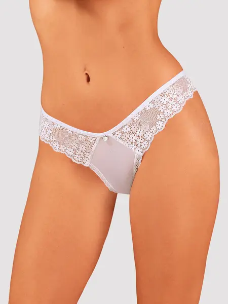 XS/S - Chilot brazilian din dantela Heavenlly w Alb