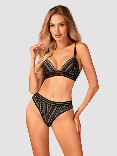 XS/S - Set compus din sutien si chilot brazilian Natilya Negru
