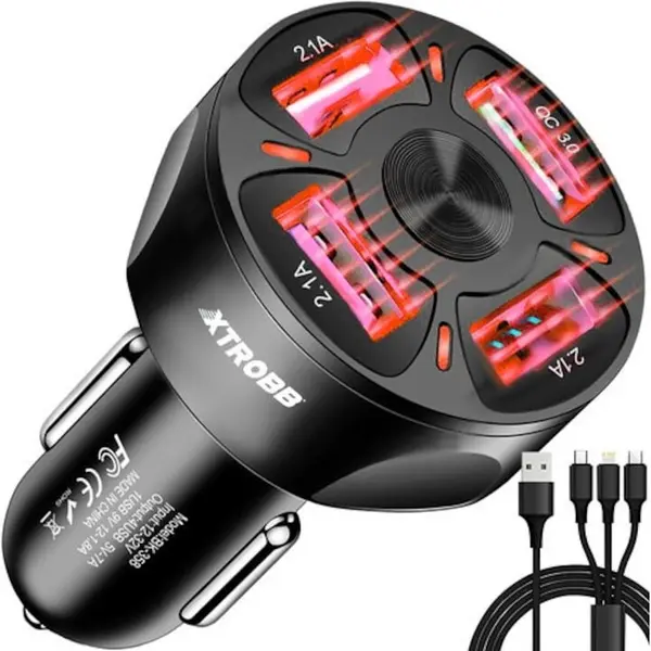 Xtrobb Incarcator Auto, Xtrobb 19907, QuickCharge 3in1, negru
