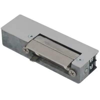 Yala electromagnetica incastrabila DORCAS-AaDF cu buton deblocare, functionare in puls, reversibila, 8-12V