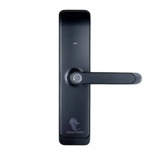 Yală inteligentă SMARTPASS TOKYO BLACK cu amprentă, Bluetooth, WiFi, PIN, RFID și cheie mecanică, IP65, blocare automată