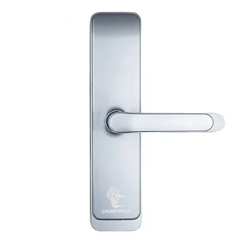 Yala smart Smartpass Osaka Silver cu Bluetooth, WiFi, PIN, RFID si cheie mecanica, IP65, pentru hoteluri si pensiuni, SMP-OSAKA-1TT-SI