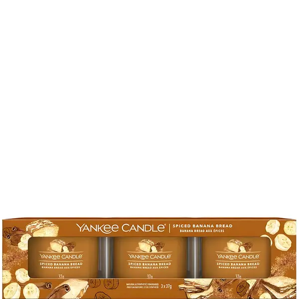 Yankee Candle Spiced Banana Bread Signature 3 Filled Votives Pack