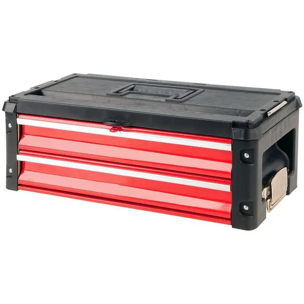 Yato Cutie scule modulara Yato YT-09107, dimensiuni 49.5 x 25.2 x 18 cm, 2 sertare pentru troler, negru/rosu