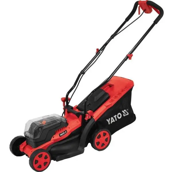 Yato Masina tuns iarba, 36v (2x18v), fara acumulator YT-85221, Rosu-Negru