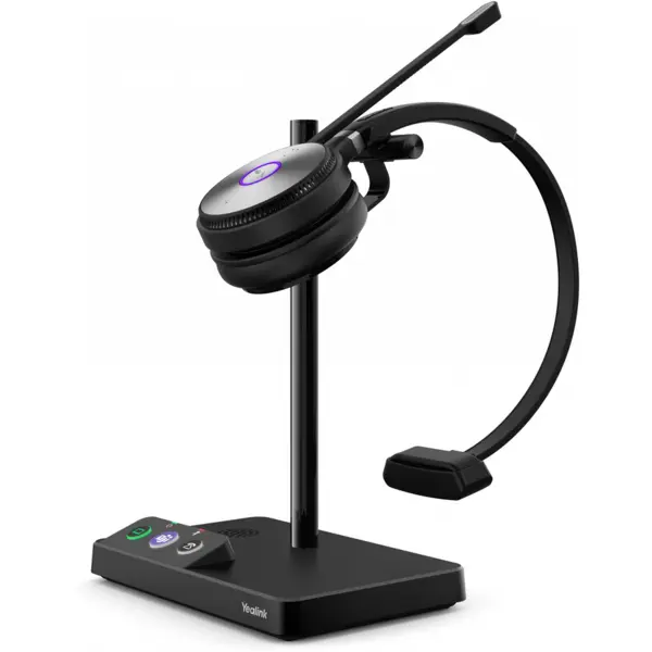 YEALINK Yealink WH62 Mono UC Sistem personal de conferinte audio Fara fir Banda de fixare pe cap Birou/Call center Micro-USB Stand de incarcare Negru (1308005)