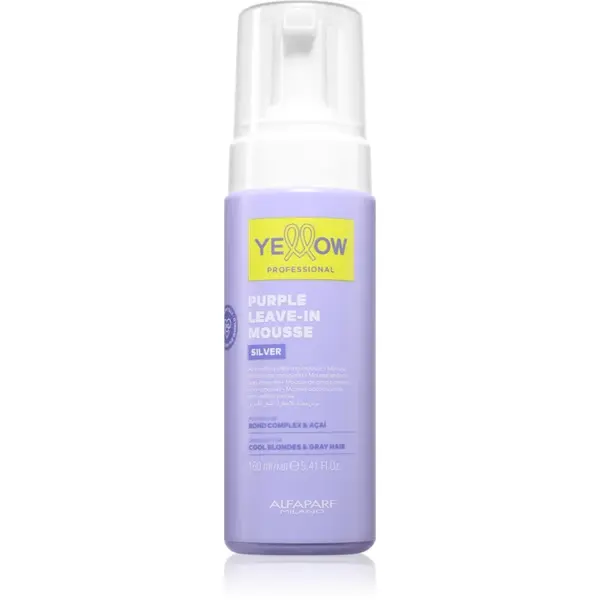 Yellow Professional Silver Purple Leave-In Mousse spumă de păr neutralizeaza tonurile de galben 160 ml