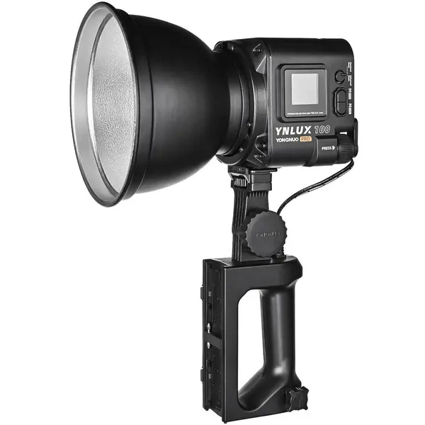 Yongnuo KIT Lampa Video LED Yongnuo LUX100 PRO cu hand grip NP-F si temperatura de culoare 2700K-6500K