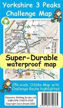 Yorkshire 3 Peaks Challenge Map and Guide, Sheet Map/David Brawn