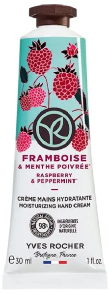 Yves Rocher Bain Nature Cremă de mâini, zmeură și mentă, 30 ml