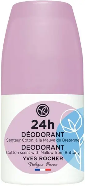 Yves Rocher Bain Nature Deodorant roll-on 24h, bumbac, 50 ml