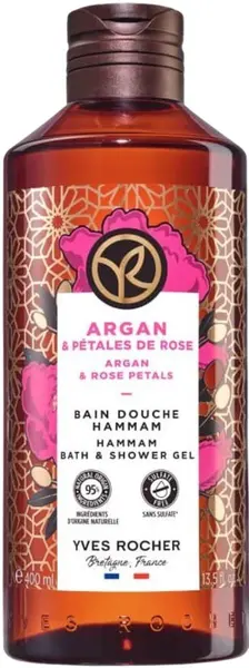 Yves Rocher Bain Nature Gel de duș , argan și trandafir, 400 ml