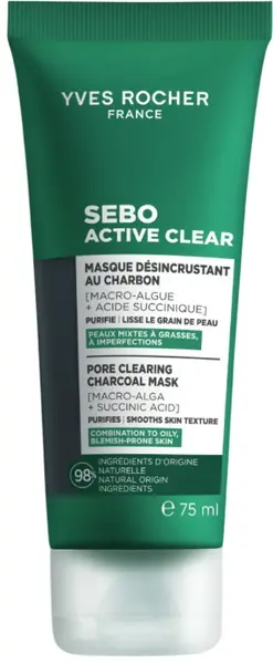 Yves Rocher, mască de curățare pentru față Sebo Active, 75 ml