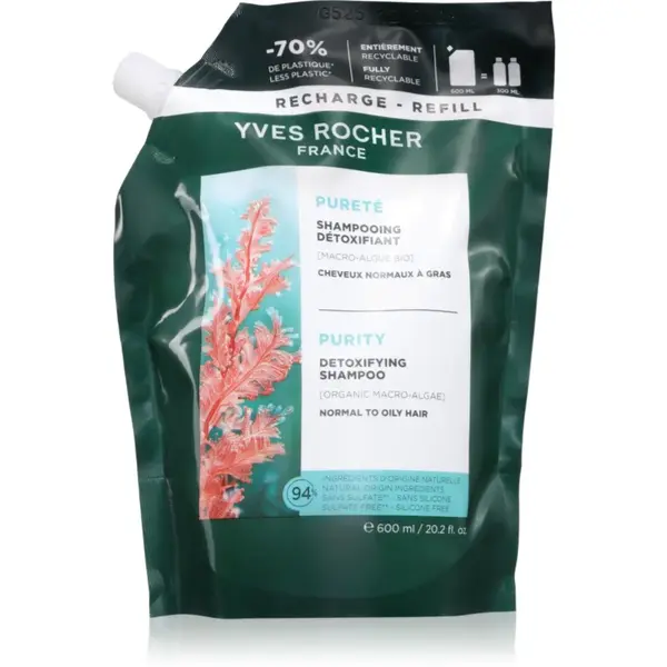 Yves Rocher Pureté șampon detoxifiant pentru curățare 600 ml