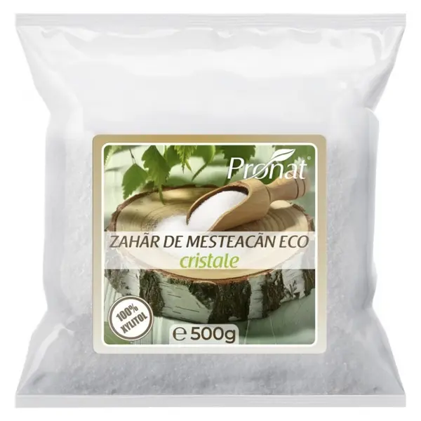 Zahar de Mesteacan Cristale, 100% Xylitol, Bio, 500 g, Pronat