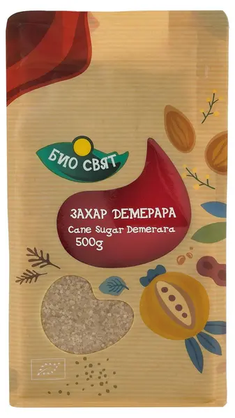 Zahăr din trestie Demerara organic, nerafinat, 500 g, Biosvyat