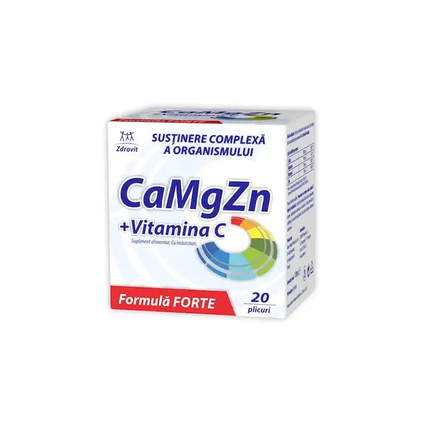 Zdrovit CaMgZn + Vitamina C | 20 plicuri