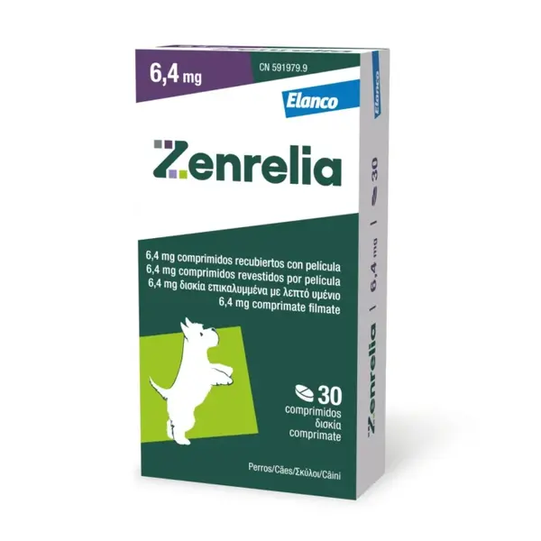 ZENRELIA, Supliment destinat cainilor predispusi la reactii alergice cutanate, 6.4 mg - 30 tablete