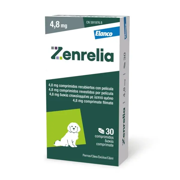 ZENRELIA, Supliment destinat cainilor predispusi la reactii alergice cutanate, 4.8 mg - 30 tablete