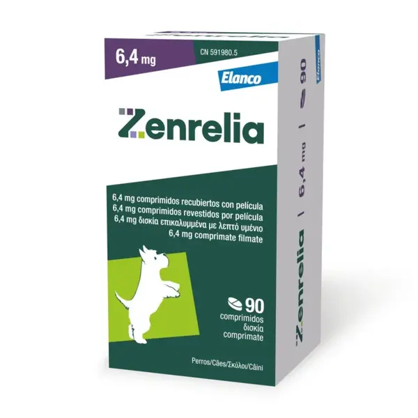 ZENRELIA, Supliment destinat cainilor predispusi la reactii alergice cutanate, 6.4 mg - 90 tablete