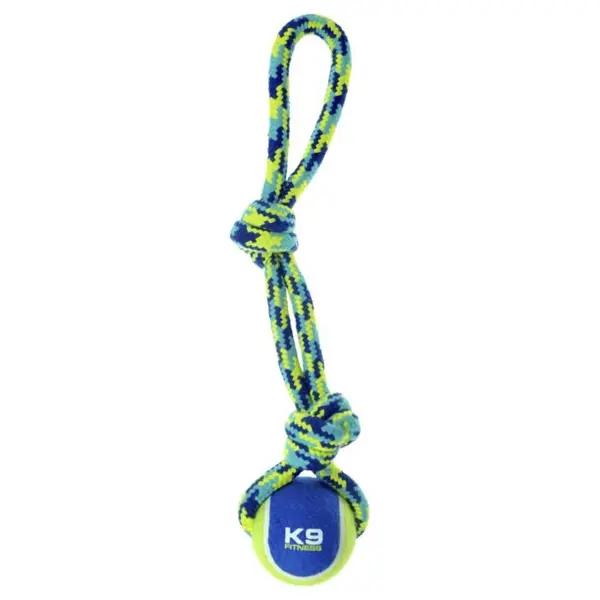 Zeus K9 Fitness Sfoara cu Noduri si Minge de Tenis