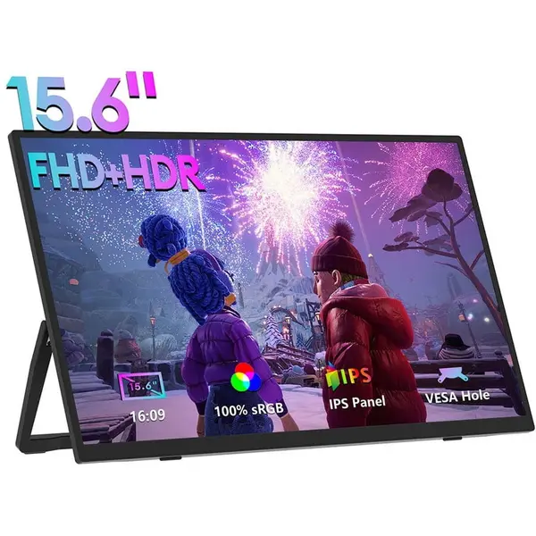 Zeuslap Monitor, portabil Zeuslap ZP156, 15.6, 39.6 cm, IPS, Full HD, 60 Hz, 4 ms, Negru