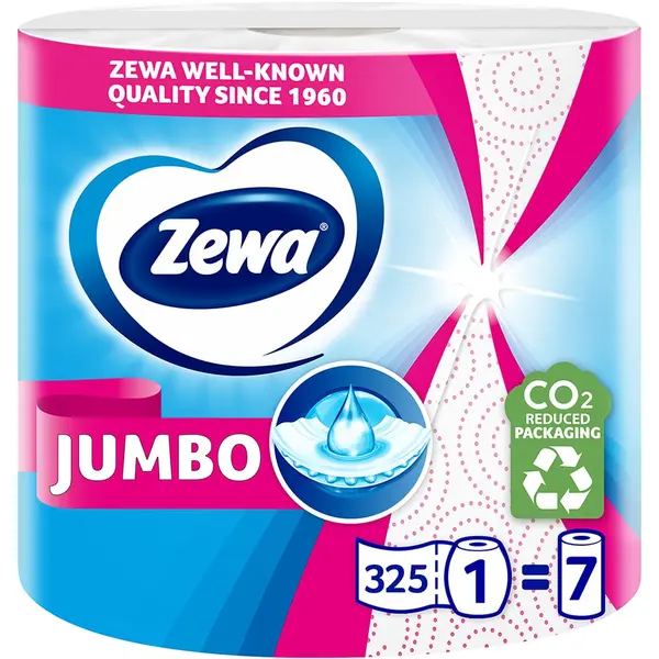 Zewa Jumbo Prosop hartie, 2 straturi, 1 rola, 325 foi, Decor