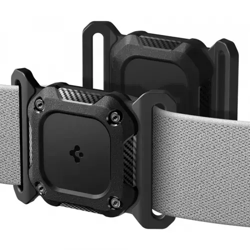 Zgarda Animal Companie cu Suport Spigen Tough Armor pentru Apple AirTag, Neagra