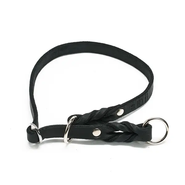 Zgarda corectie cu opritor din piele fara cusaturi - 60 cm