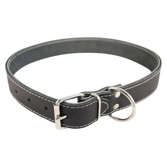Zgarda din piele pentru caini Nr. 6 Petro Neagra 4 x 75 cm