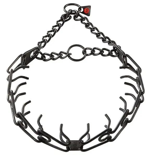 Zgarda dresaj pentru rase mari din otel inoxidabil NEGRU Hermann Sprenger 63 cm