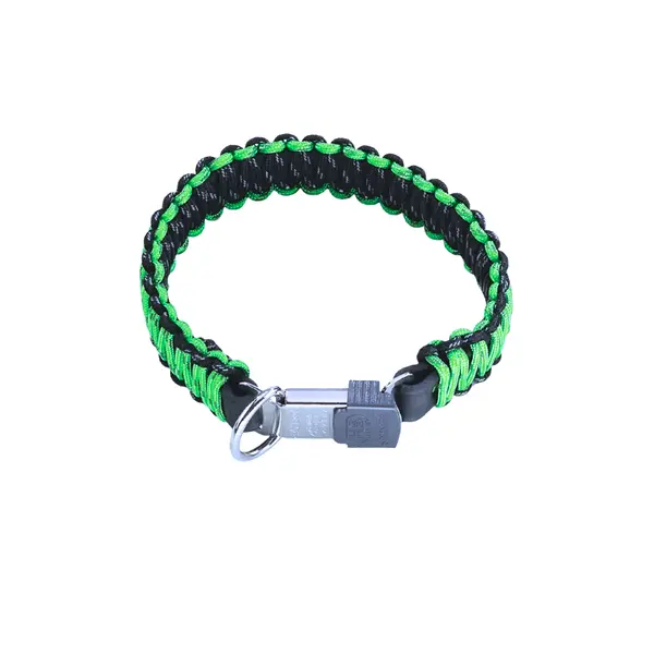 Zgarda Herm.Sprenger Paracord verde cu eliberare rapida - 60 cm