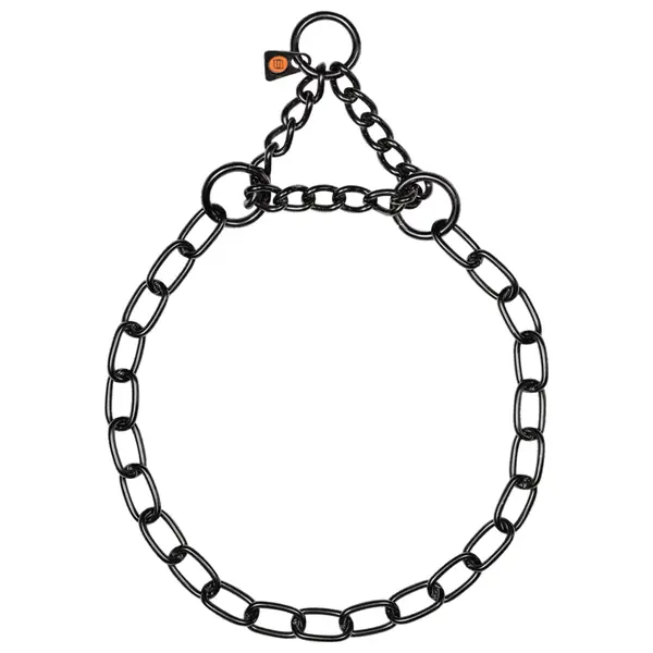 Zgarda lant din inox negru 3 mm talie medie - 60 cm