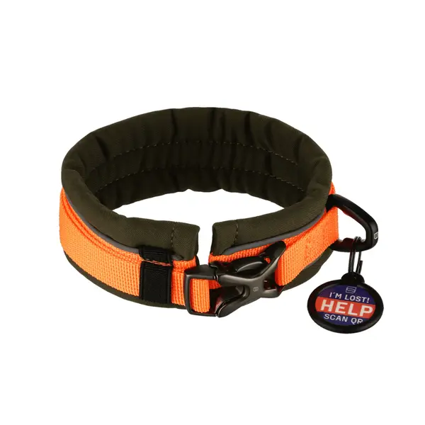 Zgarda pentru caini Herm Sprenger Softshell reglabila - XXS/XS - Oranj+Kaki