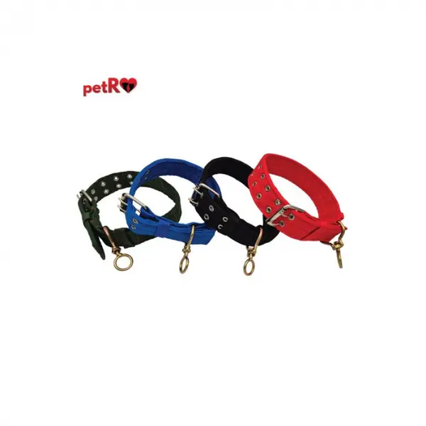Zgarda textila dubla pentru caini Petro 4 x 65 cm