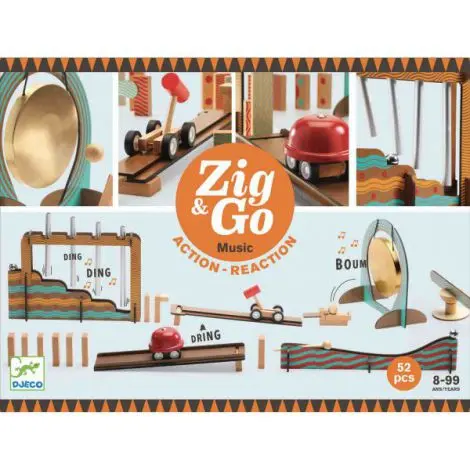 Zig & Go Djeco, set de constructie trasee, 52 piese- Muzica