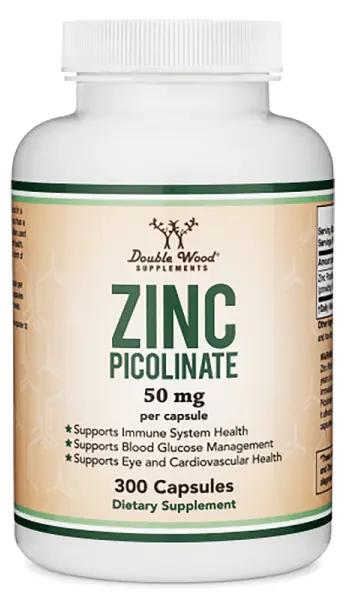 Zinc Picolinate, 300 capsule, Double Wood