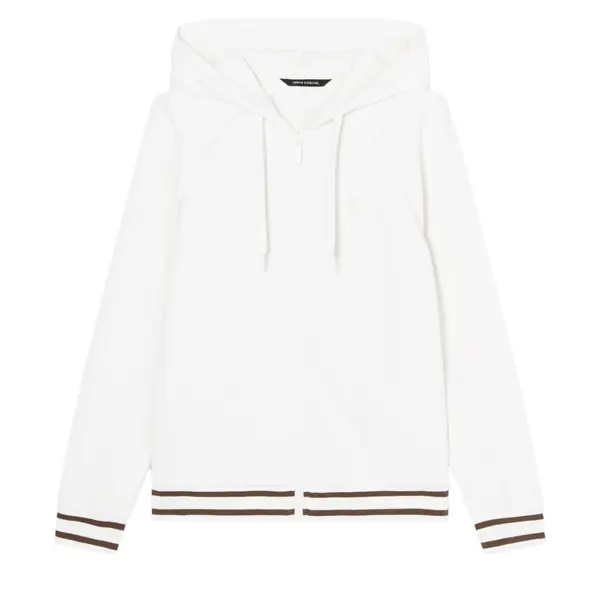 Zip up sweatshirt in technical fabric white S