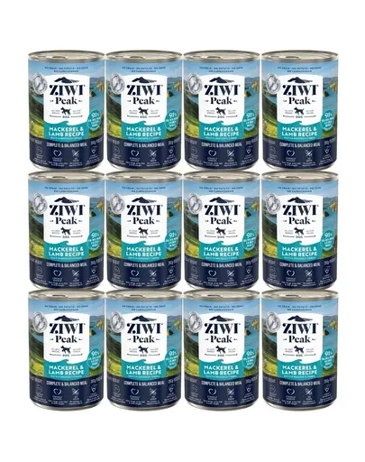 ZIWIPEAK Dog Mackerel&Lamb 12 x 390 g macrou si miel pentru caini