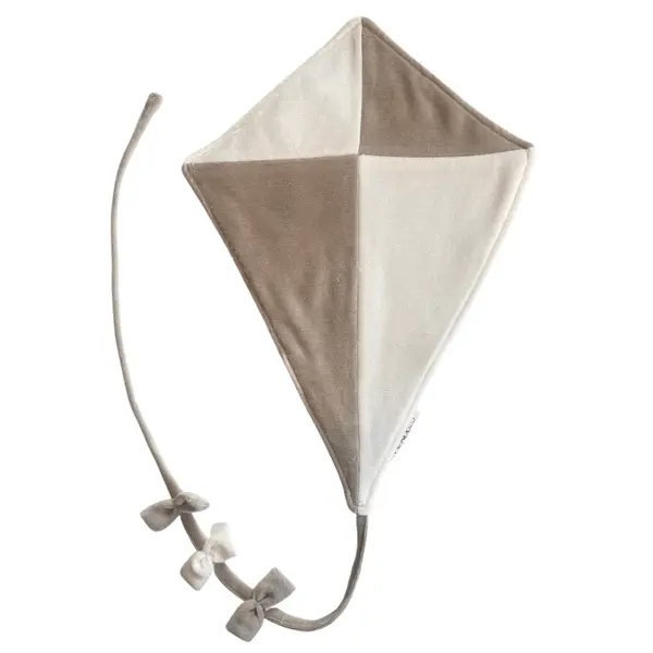 Zmeu din catifea bej/alb, decorațiune perete camera copilului, TWINDECO Beige Velvet Kite