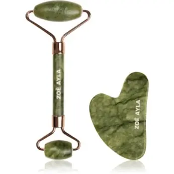Zoë Ayla Jade Facial Roller And Gua Sha Tool set cadou faciale
